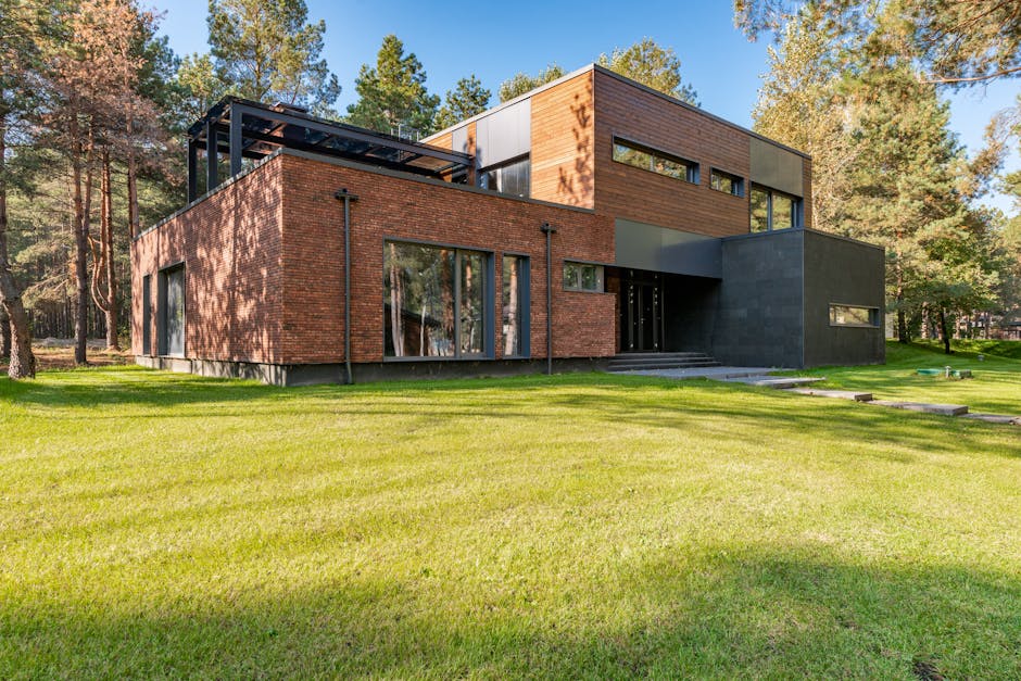 Modern house with large, beautiful replacement windows